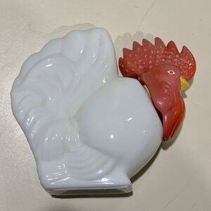 Vintage Avon Milk Glass Rooster Moisturizer Decanter Chicken Collectible Decor